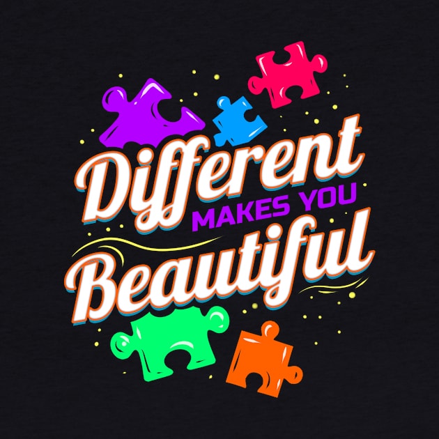 Different Makes You Beautiful Puzzle Autism Awareness by SinBle
